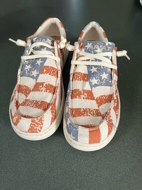 Ariat Kids Flag-Print Canvas Sneakers in Red, White & Blue
